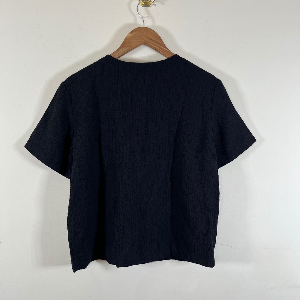 Orvis Crinkle Crepe Matching Two Piece Lounge Set Black Womens Small - Picture 4 of 9